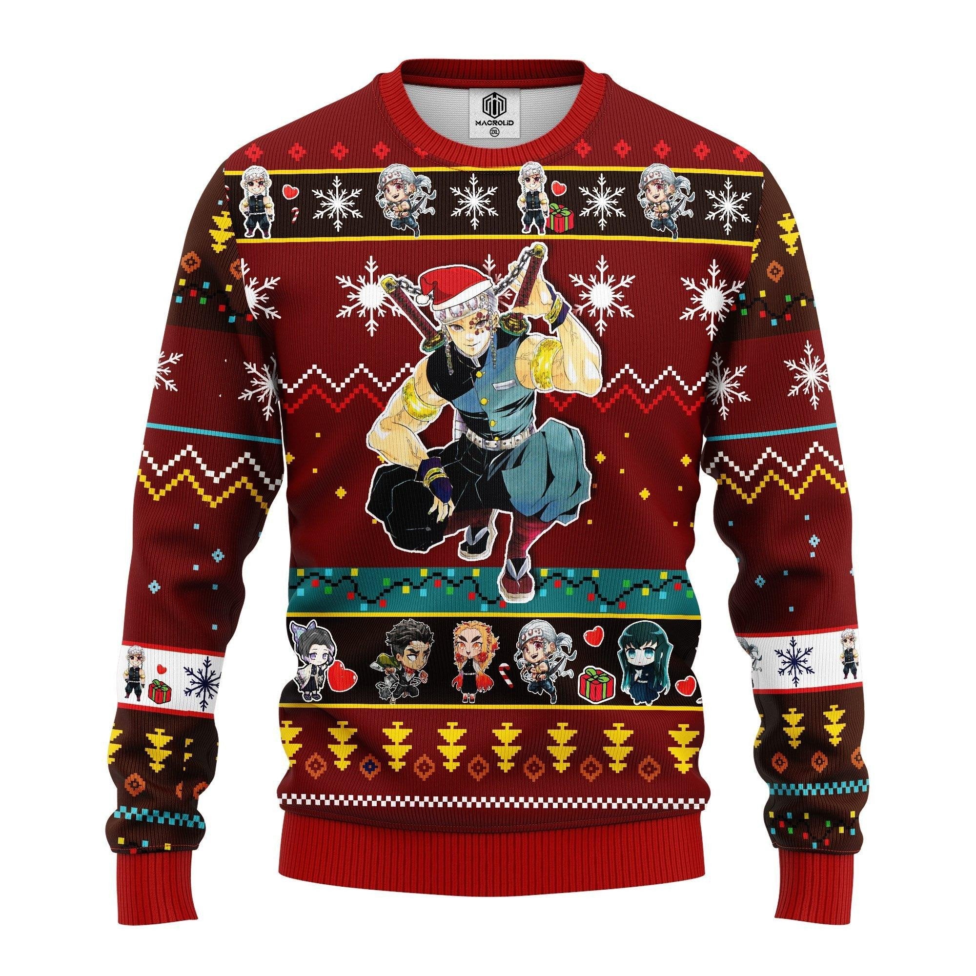 Demon Slayer Ugly Christmas Sweater - Festive Holiday Comfort