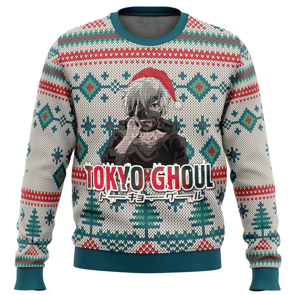 Funny Tokyo Ghoul Anime Ugly Christmas Sweater - Festive Holiday Gift