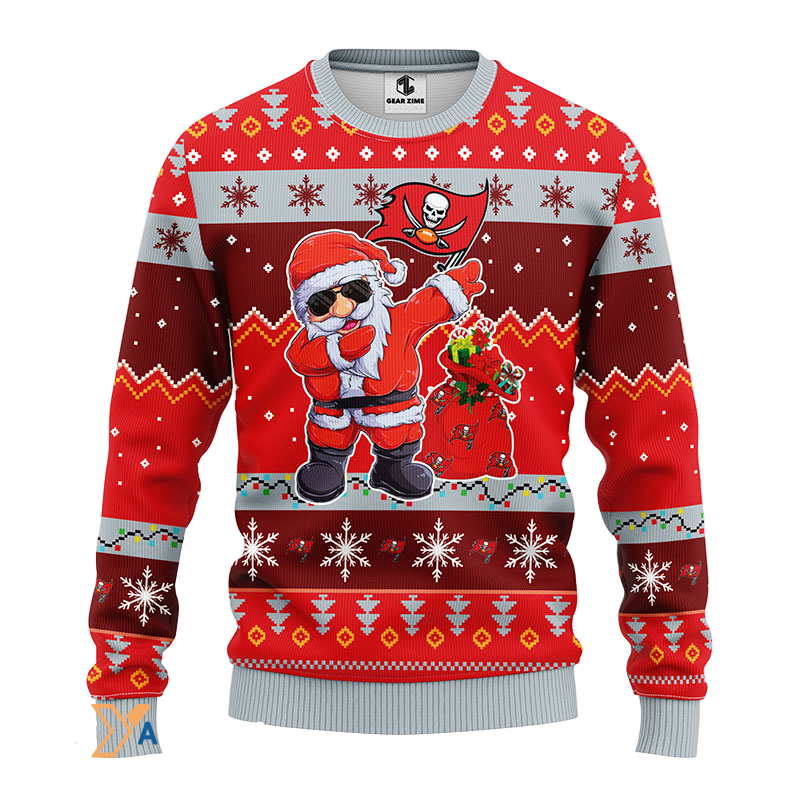 Santa Claus Ugly Christmas Sweater Red/Grey Fun Festive Design