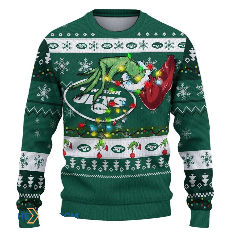 Teal Grinch Holiday Christmas Sweater | Festive Ugly Sweater