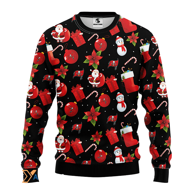 Santa Claus Snowman Ugly Christmas Sweater Red/Black