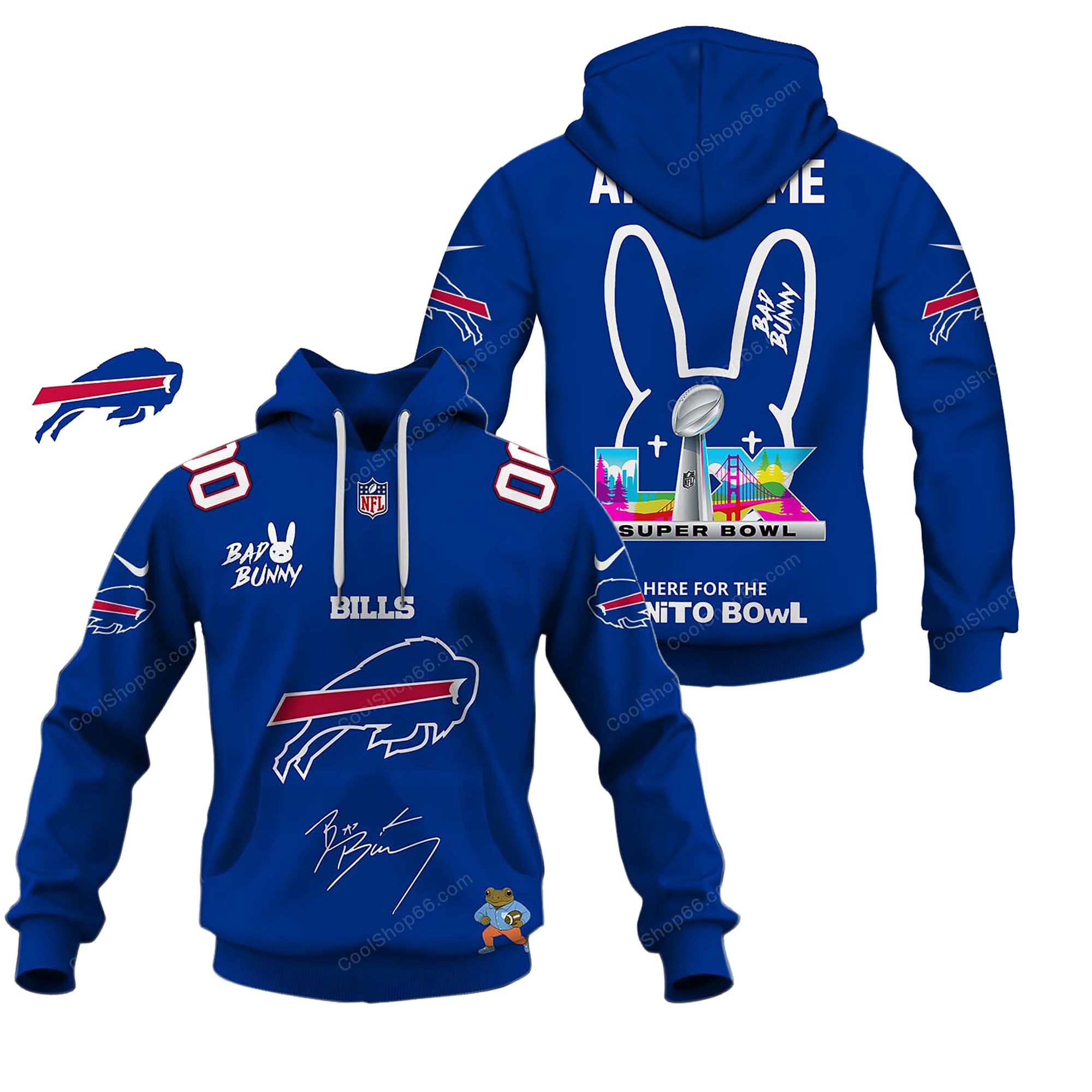 Buildercar - Buffalo Bills x Bad Bunny Super Bowl 2026 Limited Edition Hoodie