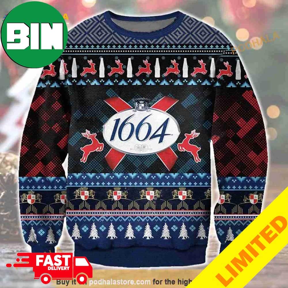 Buildercar - 1664 Blanc Beer Xmas Funny 2023 Holiday Custom And Personalized Idea Christmas Ugly Sweater Ugly Sweatshirt Christmas Halloween