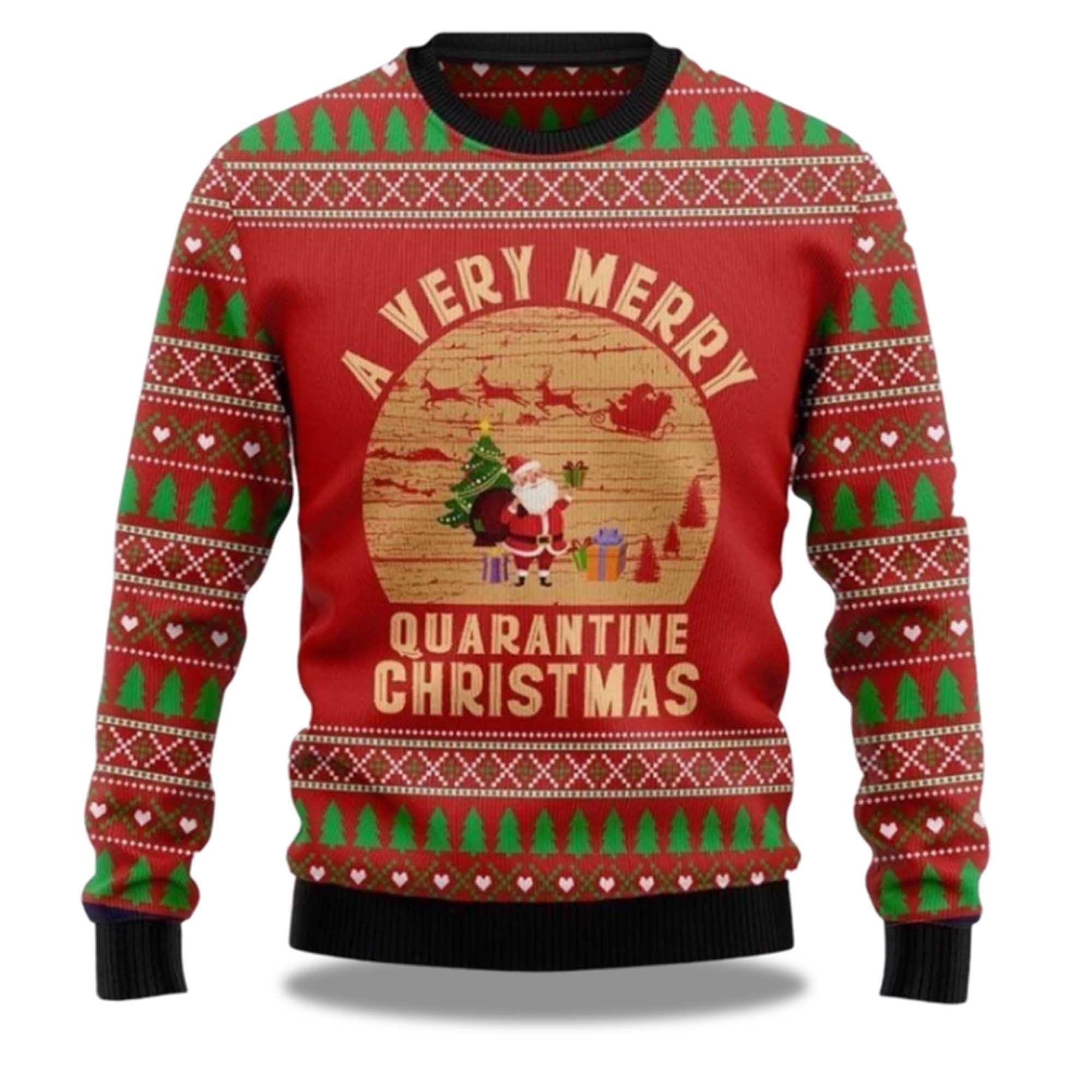 Buildercar - 2025 A Very Merry Quarantine Christmas Ugly Christmas Sweater