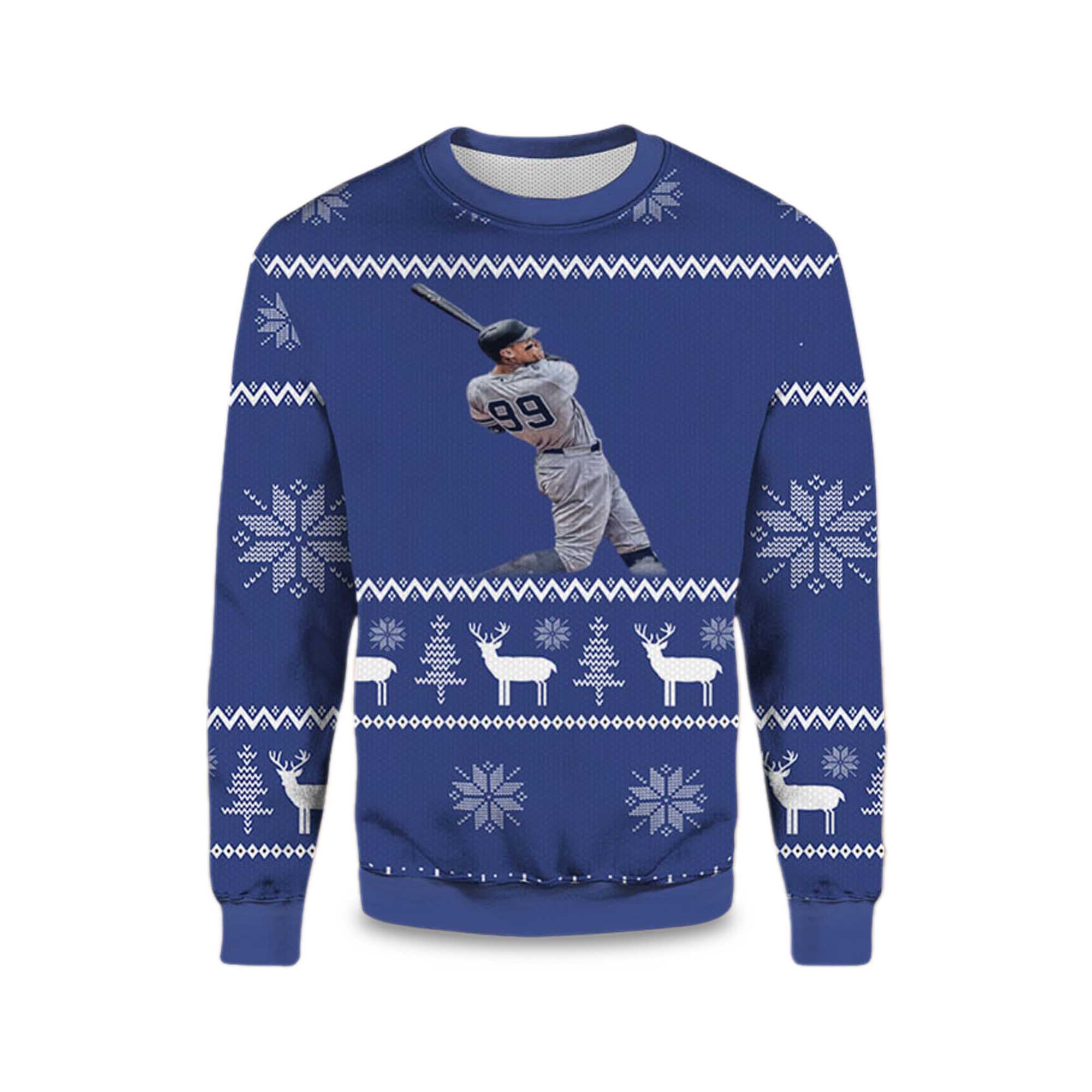 Buildercar - 2025 Aaron Judge 99 Yankees Ugly Christmas Sweater