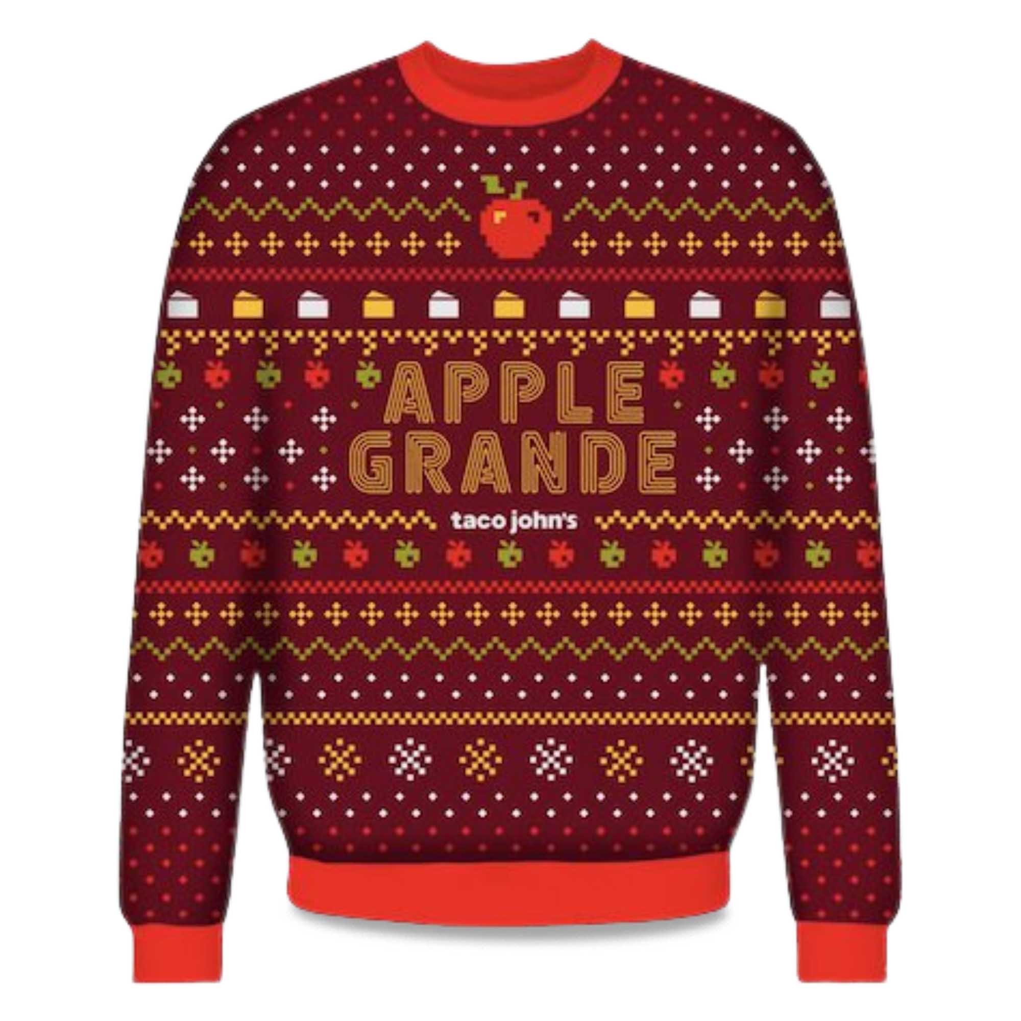 Buildercar - 2025 Apple Grande Taco Johns Ugly Christmas Sweater