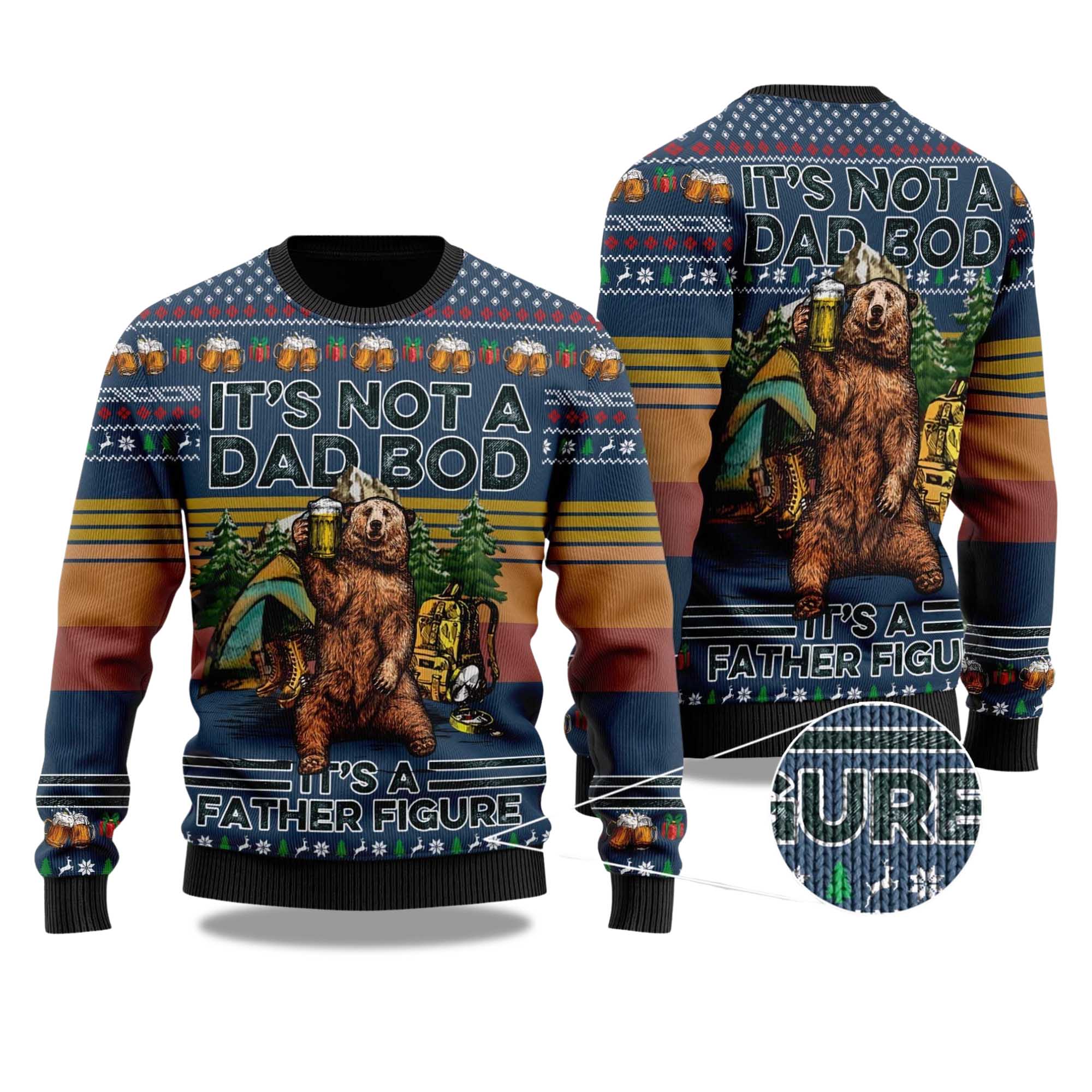 Buildercar - 2025 Bear Drink Beer Camping Christmas Ugly Sweater