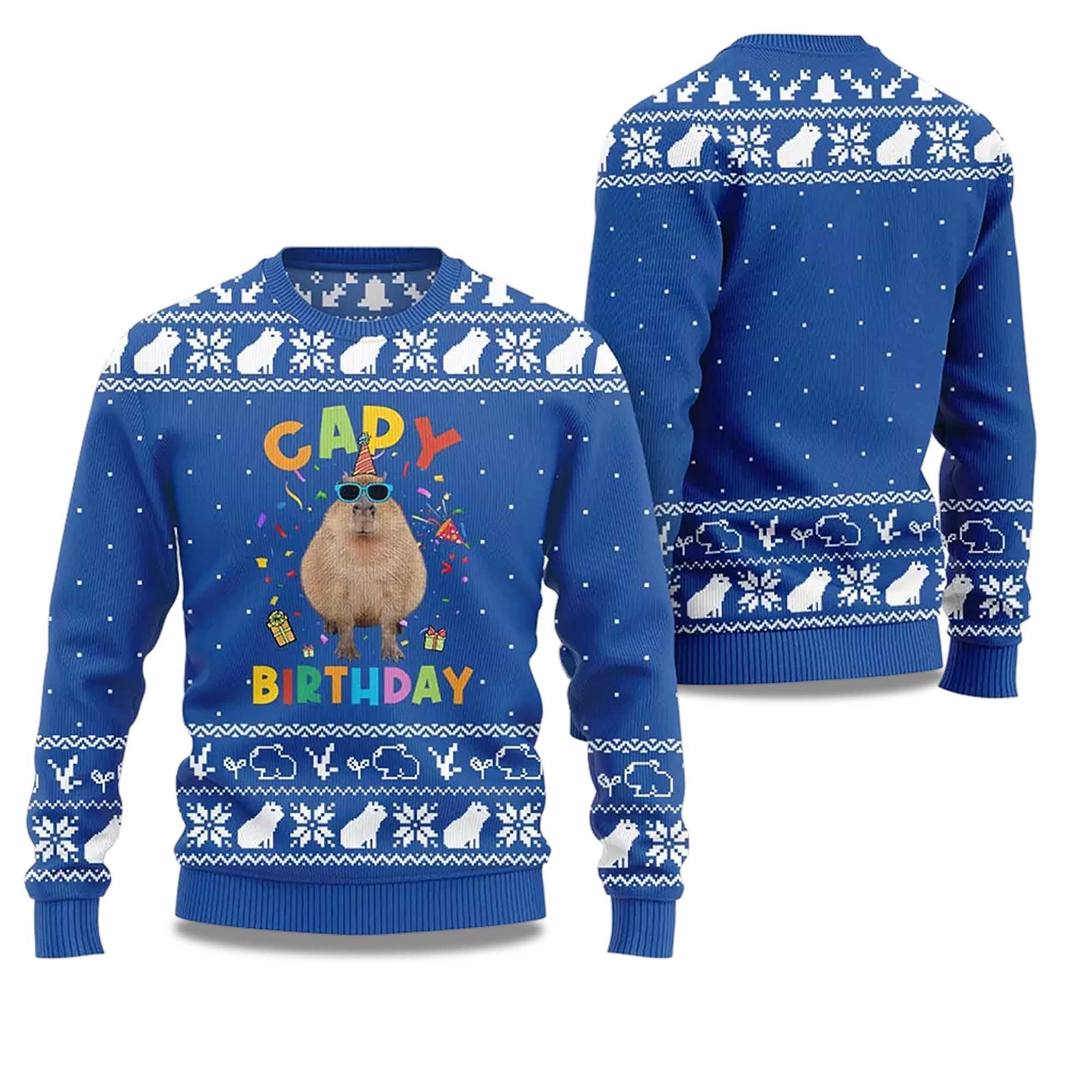 Buildercar - 2025 Capy Birthday Ugly Christmas Sweater