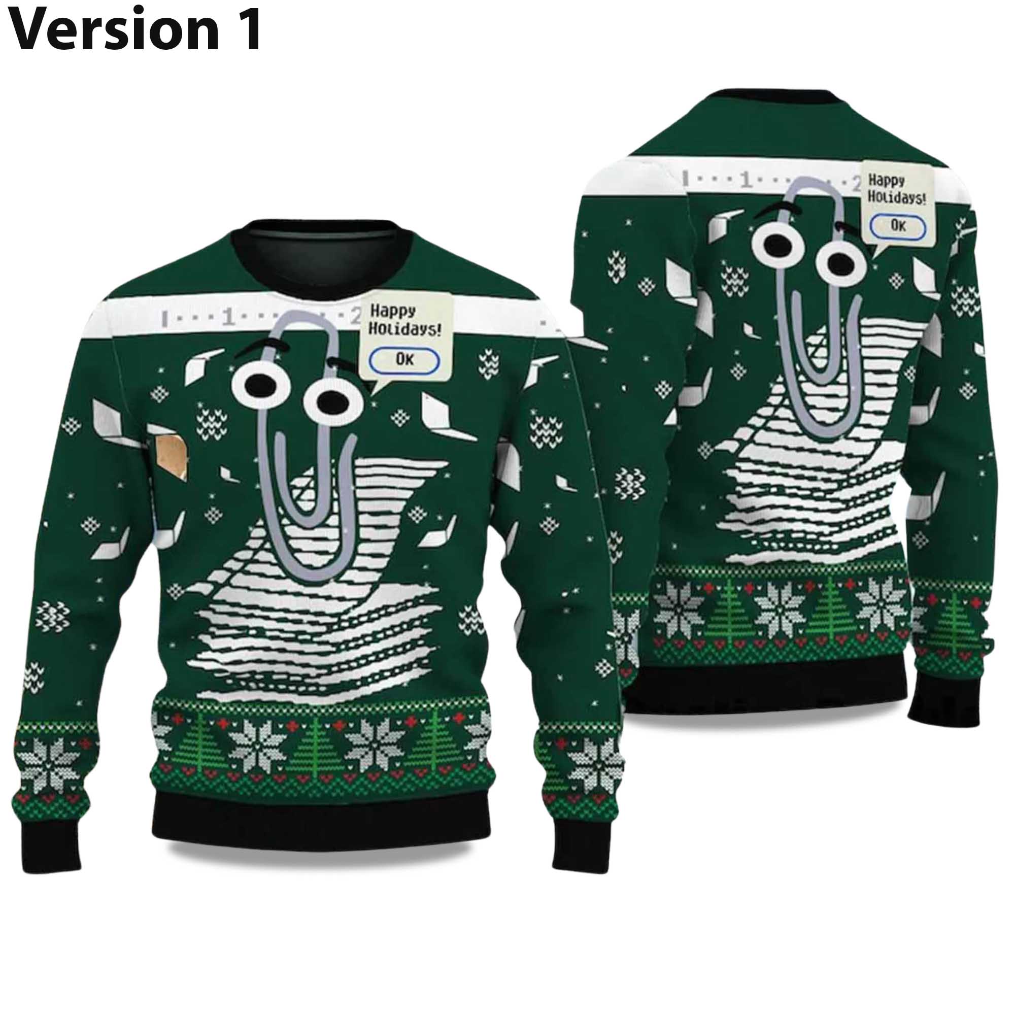 Buildercar - 2025 Clippy Holiday Ugly Christmas Sweater