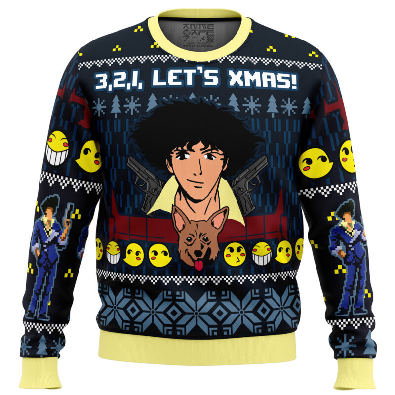Buildercar - 3, 2, 1, Let’s Xmas! Cowboy Bebop Ugly Christmas Sweater 