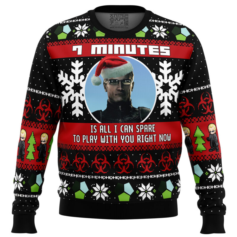 Buildercar - 7 Minutes Albert Wesker Resident Evil Ugly Christmas Sweater 