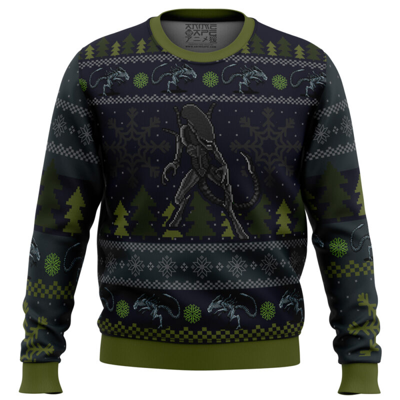 Buildercar - A Christmas Bug Hunt Xenomorph Ugly Christmas Sweater 