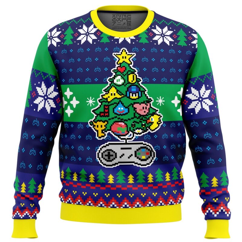 Buildercar - A Classic Gamer Christmas Ugly Christmas Sweater 