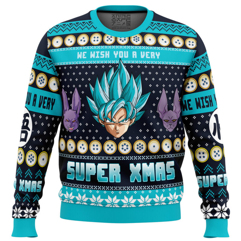 Buildercar - A Very Saiyan Christmas Dragon Ball Z Ugly Christmas Sweater 