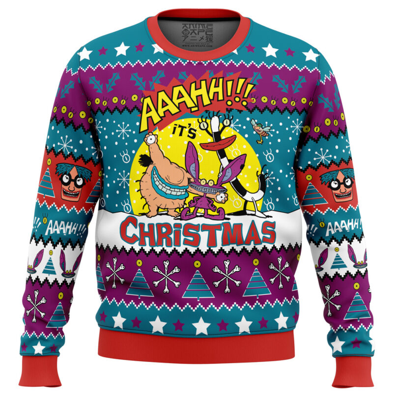 Buildercar - Aaahh!!! Real Monsters Nickelodeon Ugly Christmas Sweater 