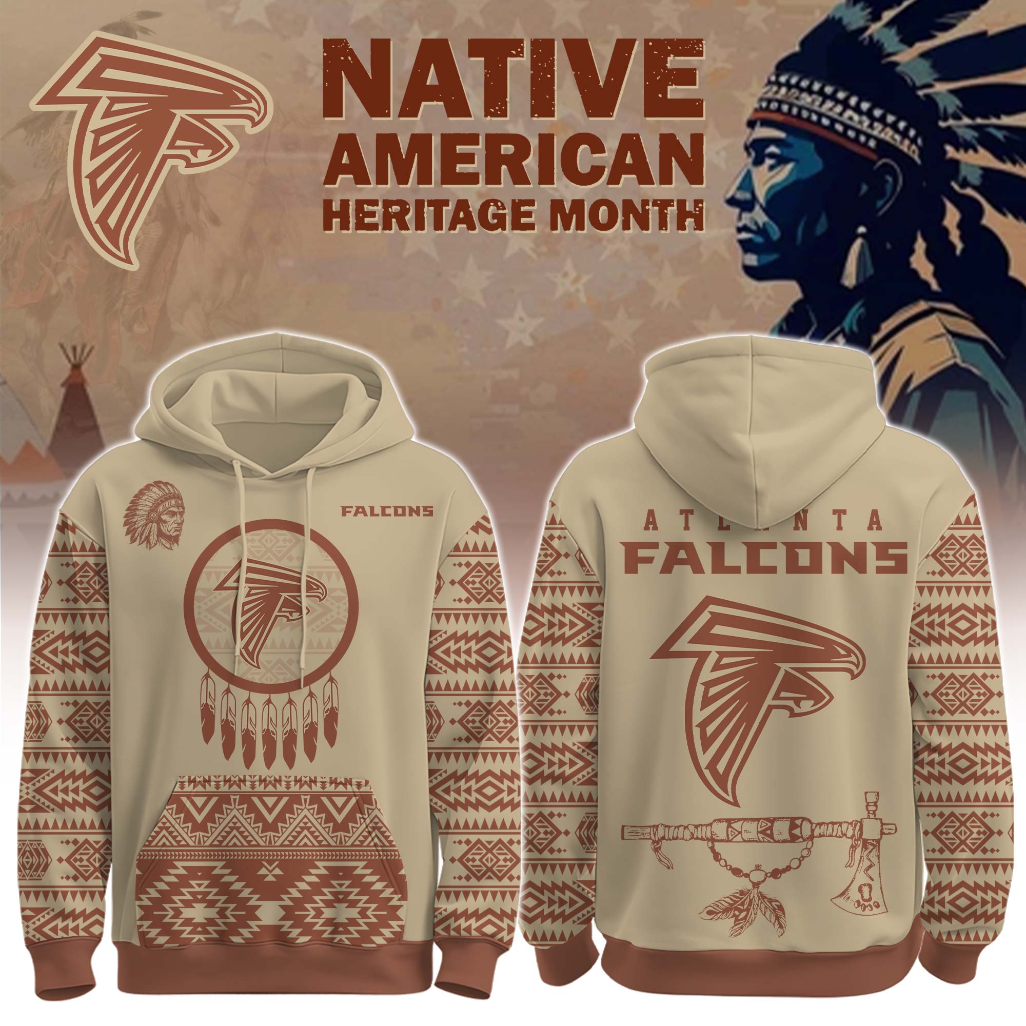 Buildercar - Atlanta Falcons Native American Heritage Month Personalized Hoodie