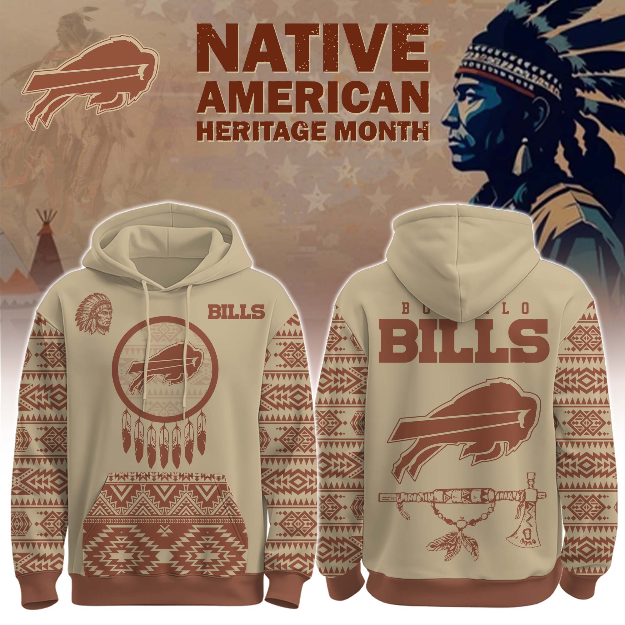 Buildercar - Buffalo Bills Native American Heritage Month Personalized Hoodie