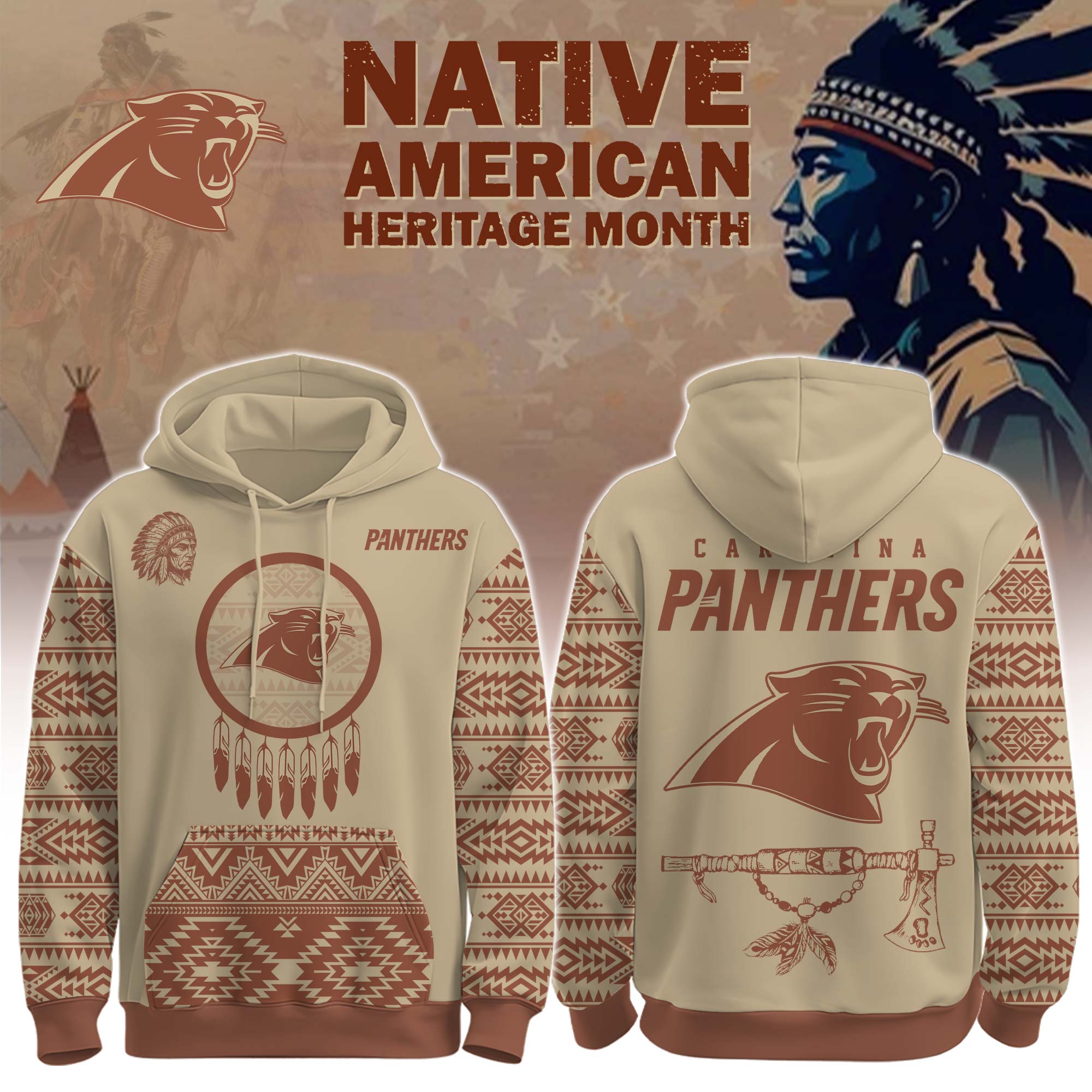 Buildercar - Carolina Panthers Native American Heritage Month Personalized Hoodie