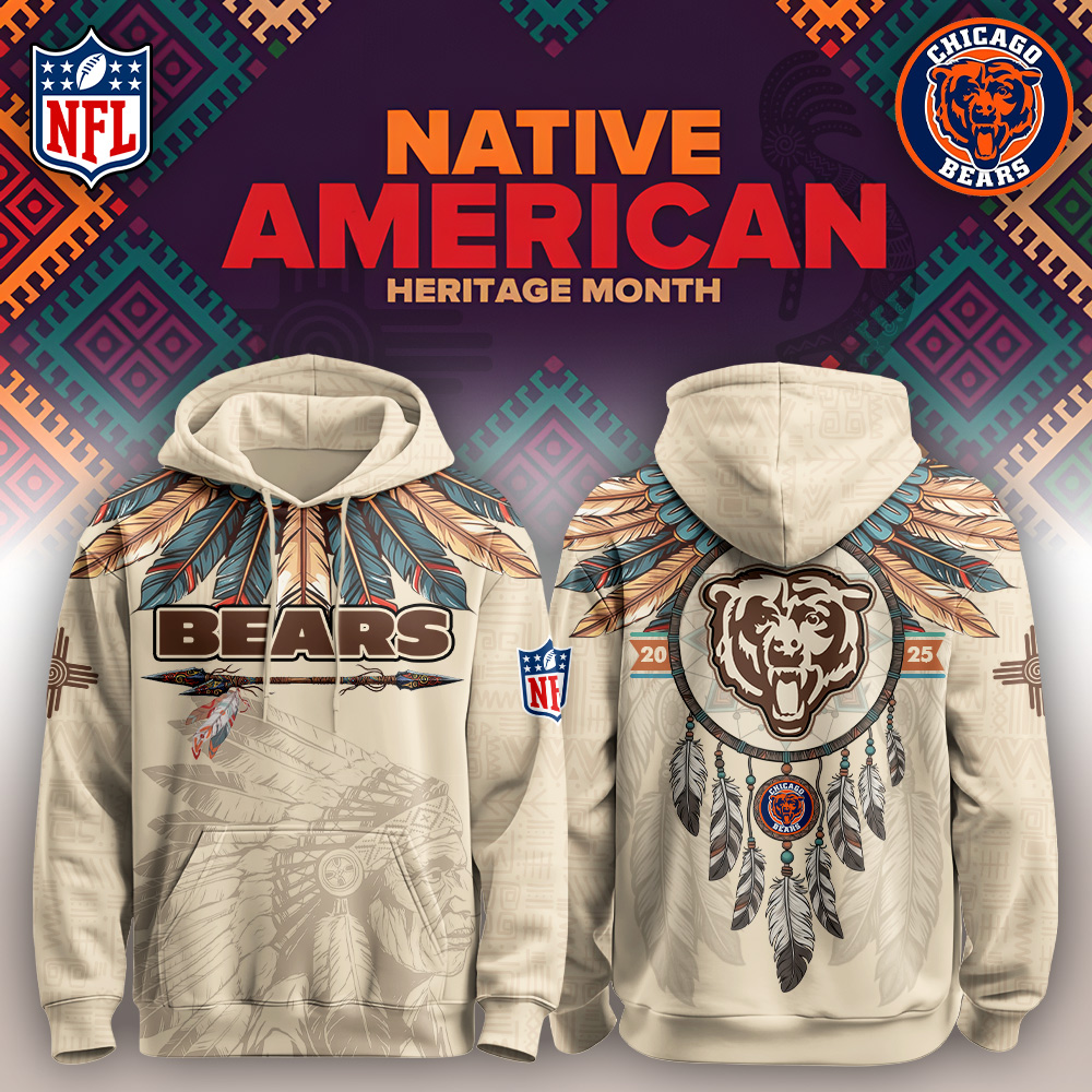 Buildercar - Chicago Bears-Native American Heritage Month Limited Editions Personalized Hoodie