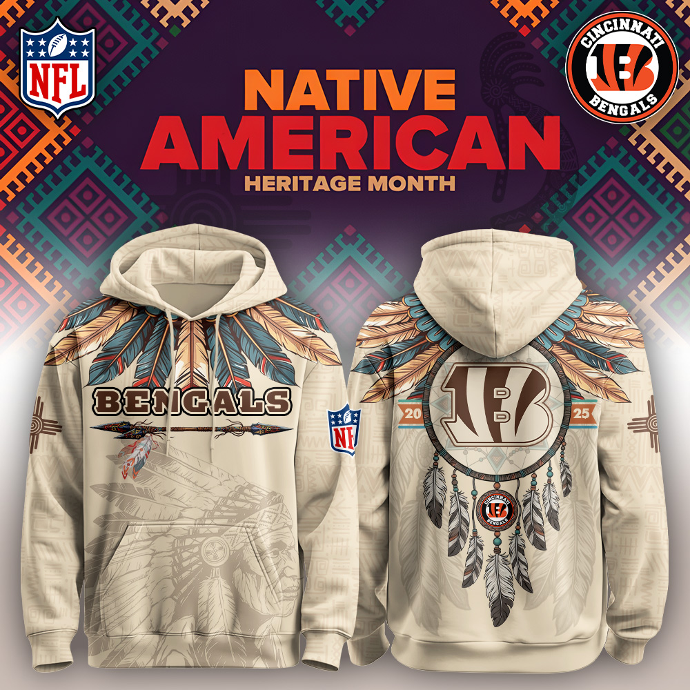 Buildercar - Cincinnati Bengals-Native American Heritage Month Limited Editions Personalized Hoodie