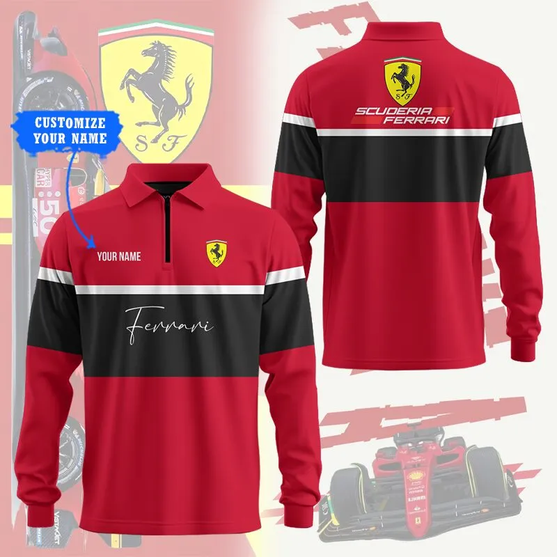 Buildercar -  Customized Long Sleeve Polo FERRARI hm31102580