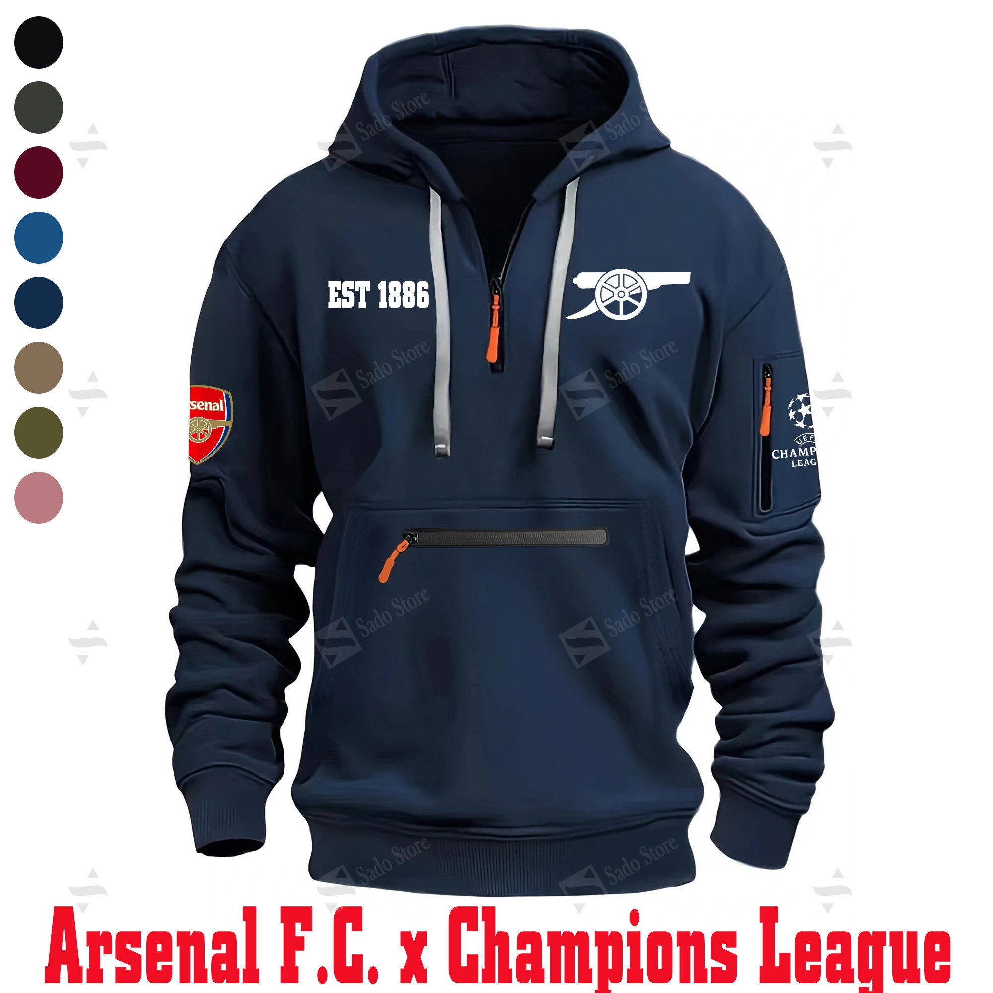 Buildercar - EPL - Arsenal F.C. - Half-Zip Hoodies