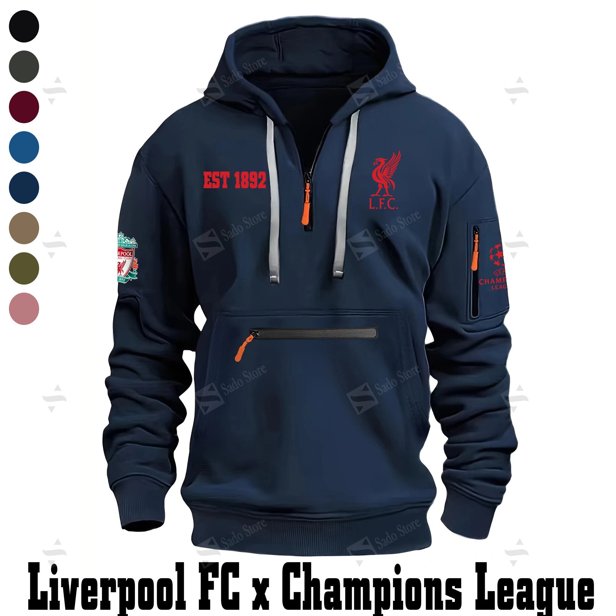 Buildercar - EPL - Champions League X Liverpool F.C. - Half-Zip Hoodies