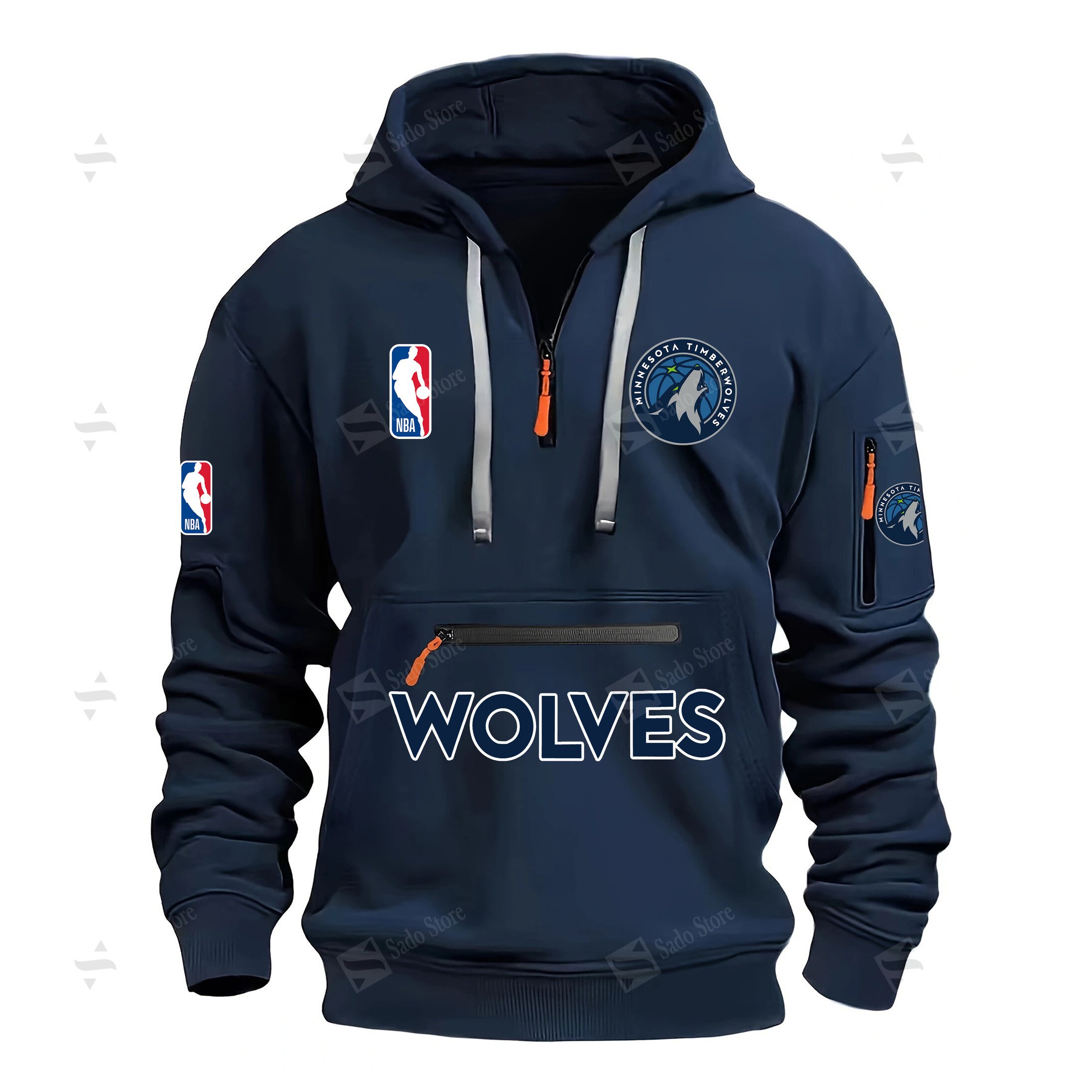 Buildercar - Half-Zip Hoodies - Minnesota Timberwolves