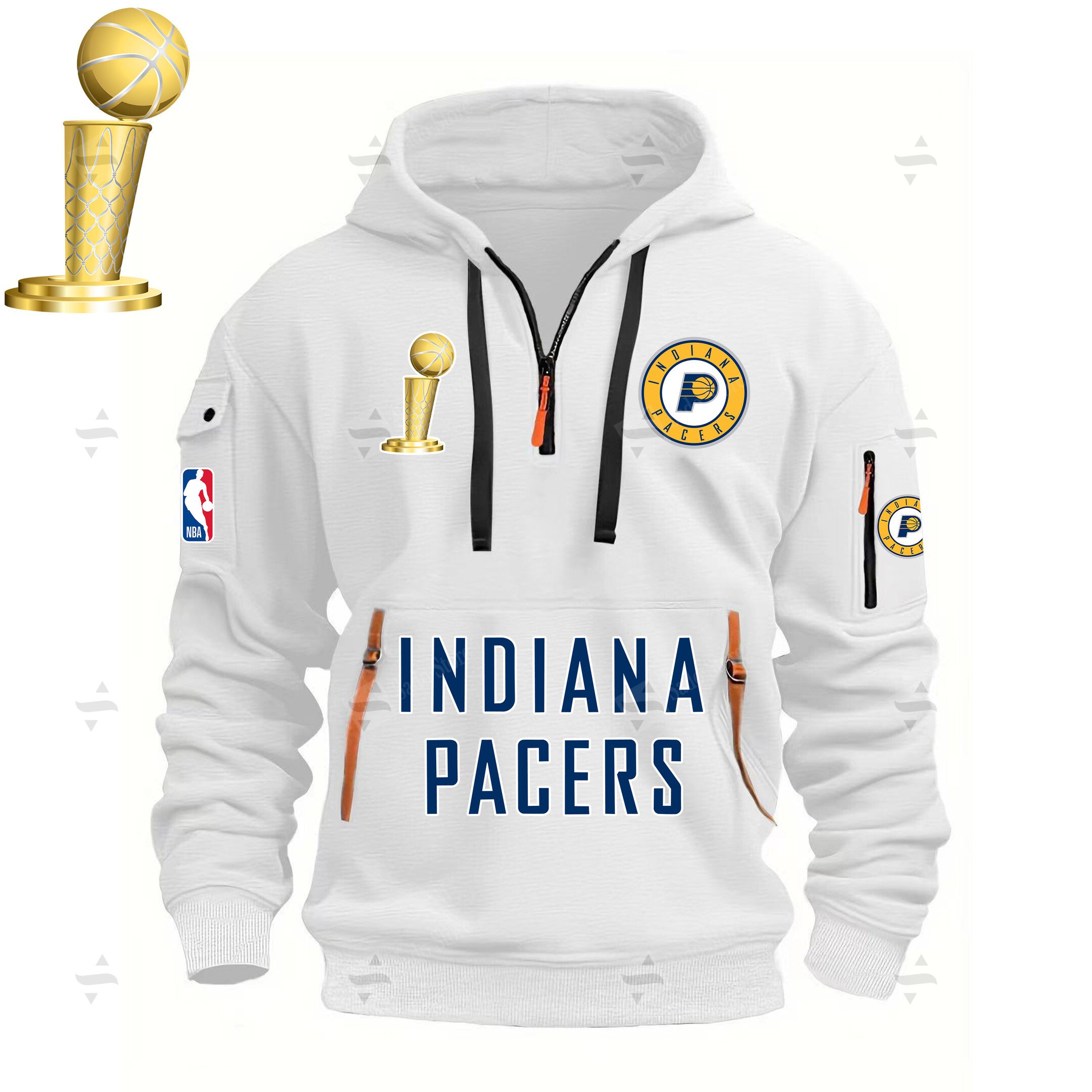 Buildercar - Larry O'Brien Championship Trophy X Indiana Pacers - Hoodie Half Zipper