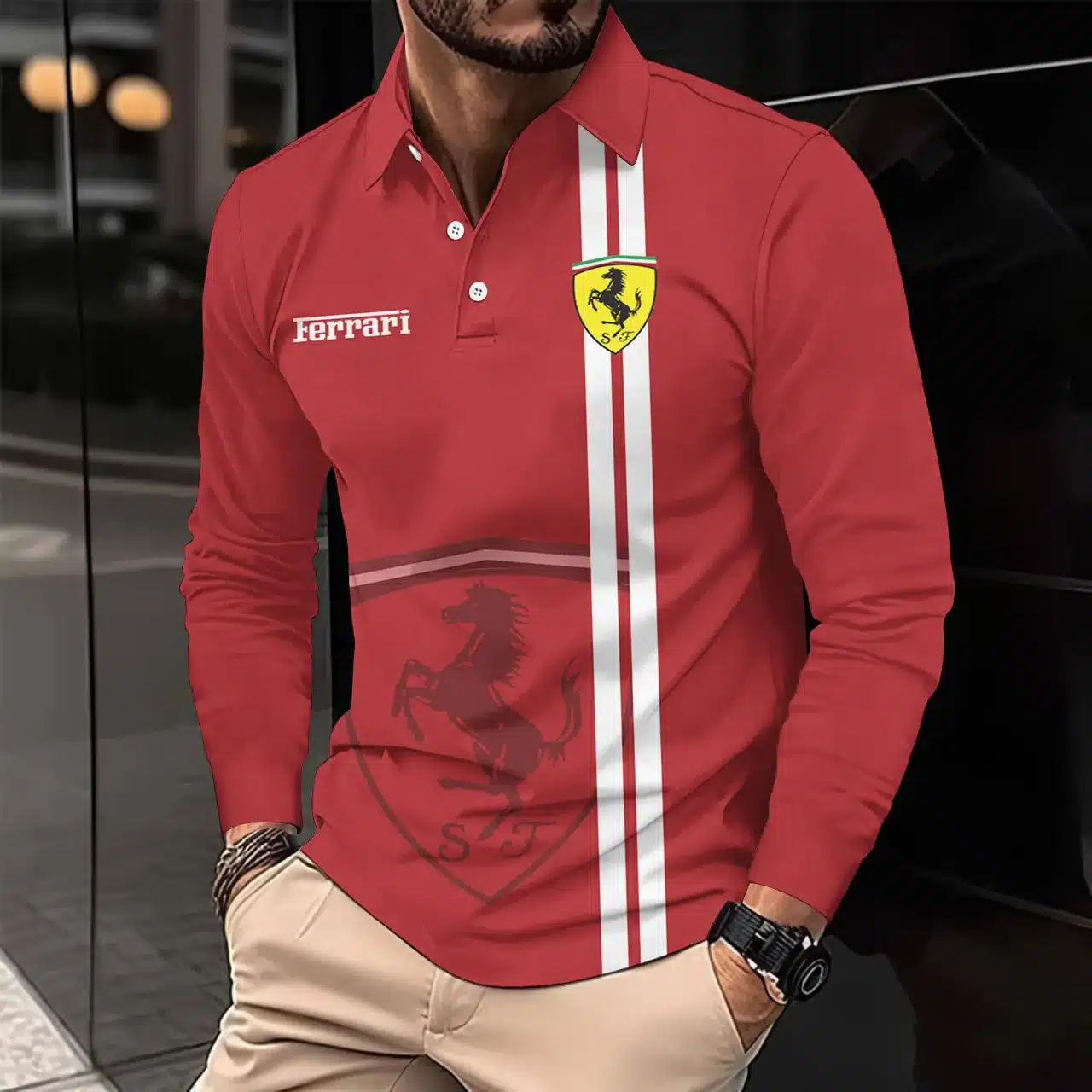 Buildercar - Men's Long Sleeve Polo FERRARI hm31102565