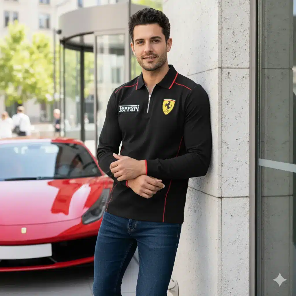 Buildercar - Men's Long Sleeve Polo FERRARI hm31102566 - Image 3