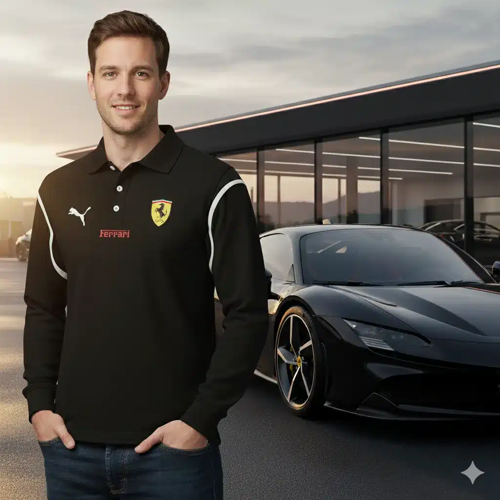 Buildercar - Men's Long Sleeve Polo FERRARI hm31102567 - Image 4