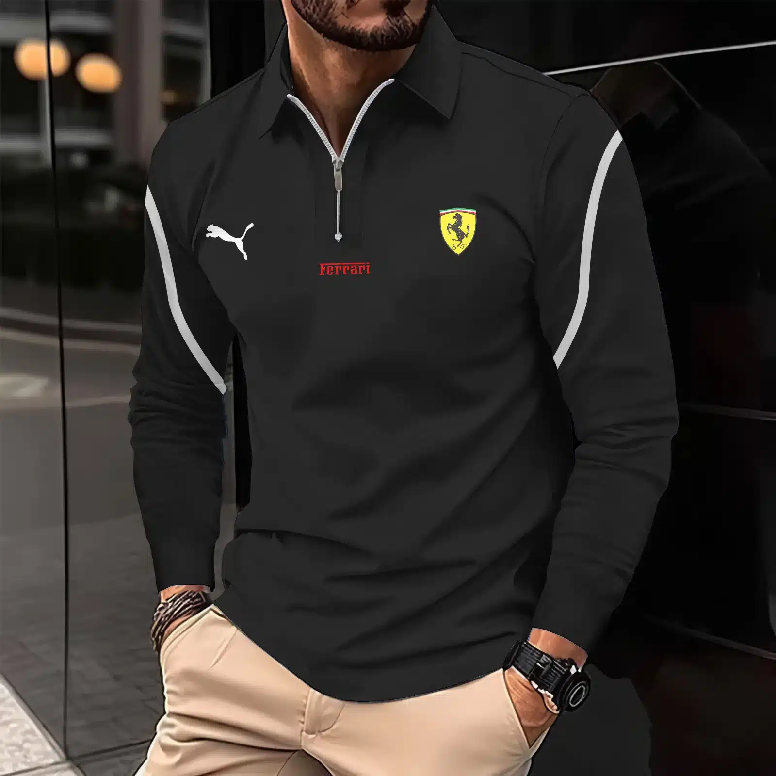 Buildercar - Men's Long Sleeve Polo FERRARI hm31102567