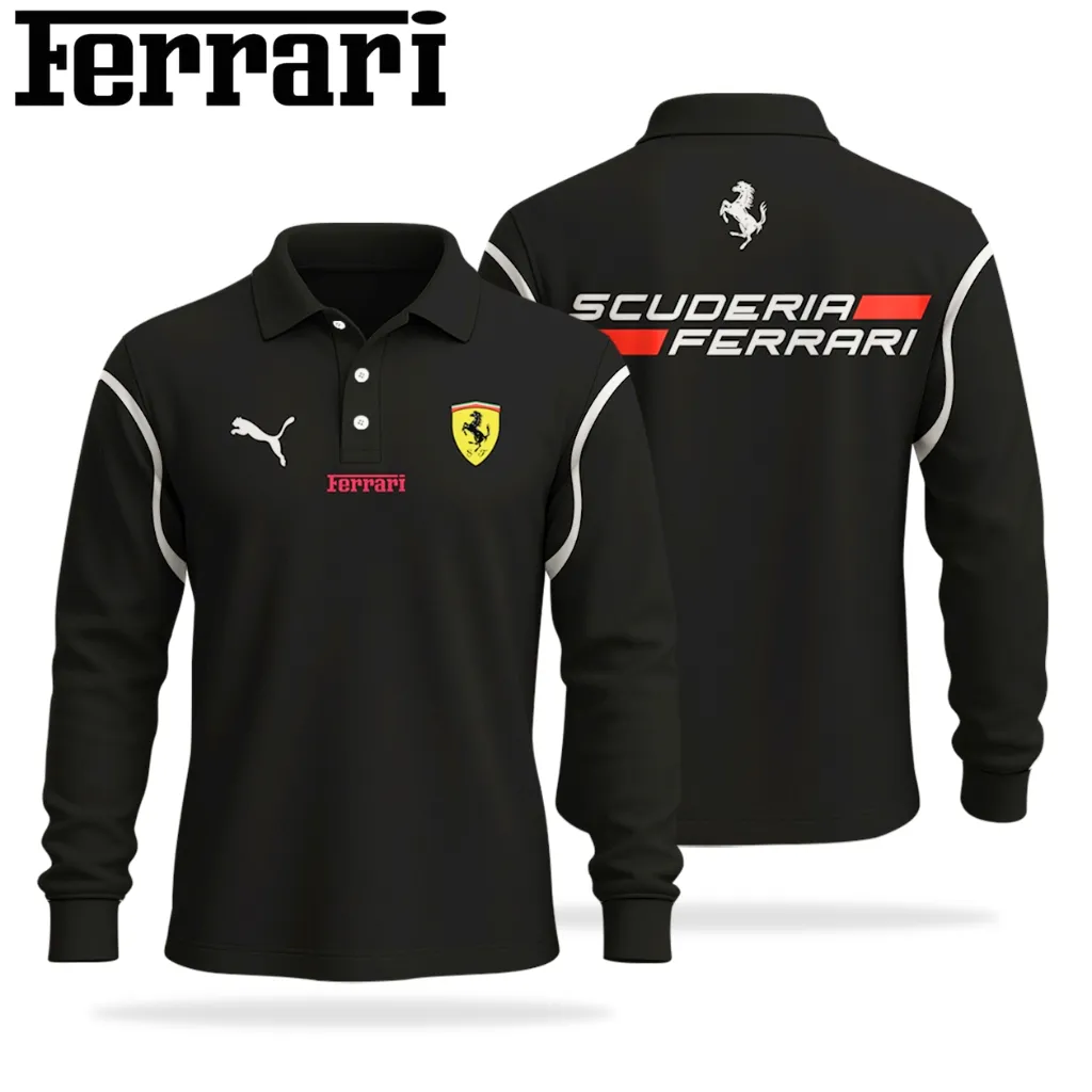 Buildercar - Men's Long Sleeve Polo FERRARI hm31102567 - Image 2