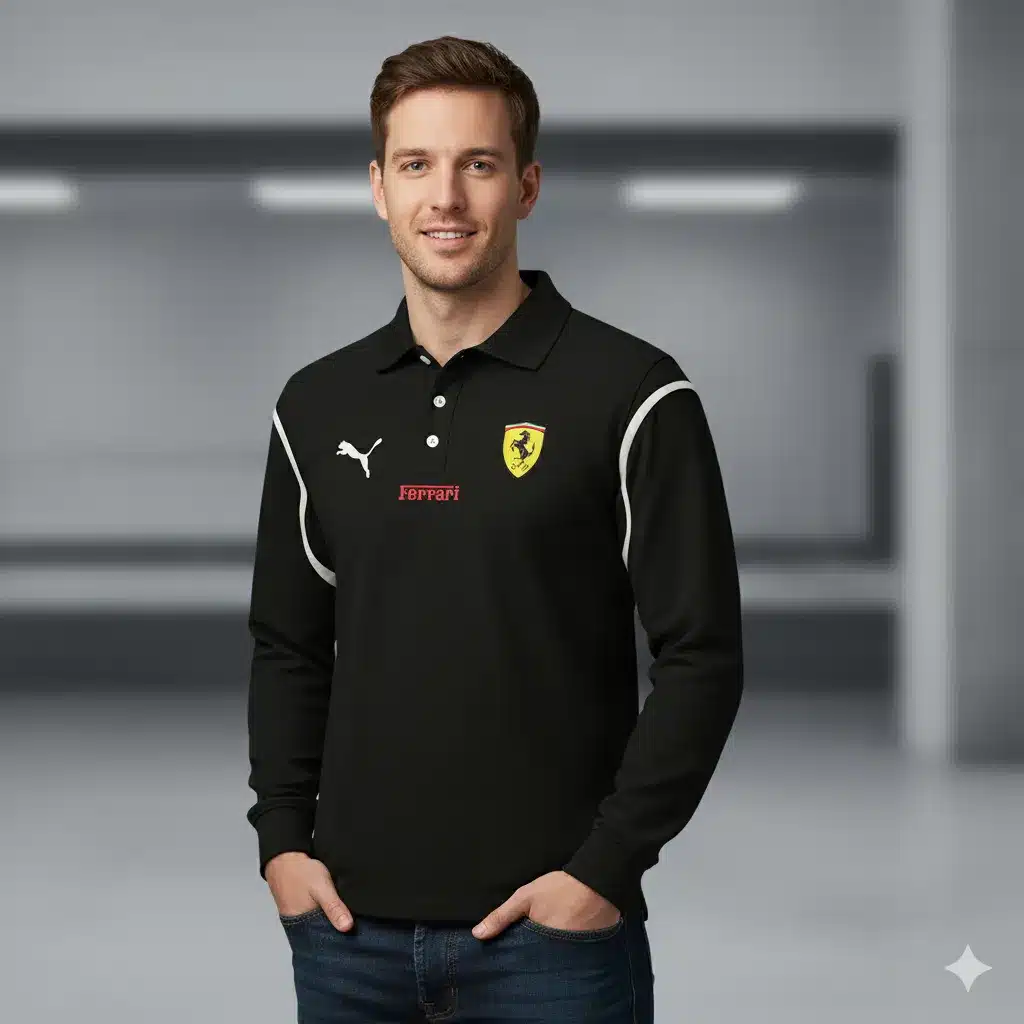 Buildercar - Men's Long Sleeve Polo FERRARI hm31102567 - Image 5