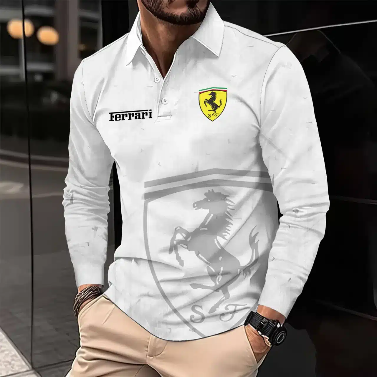 Buildercar - Men's Long Sleeve Polo FERRARI hm31102569