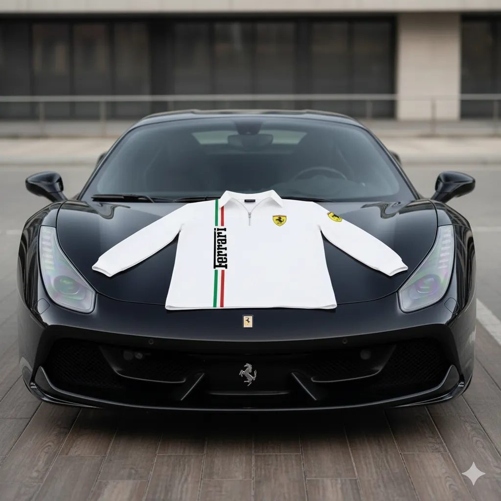 Buildercar - Men's Long Sleeve Polo FERRARI hm31102570 - Image 4