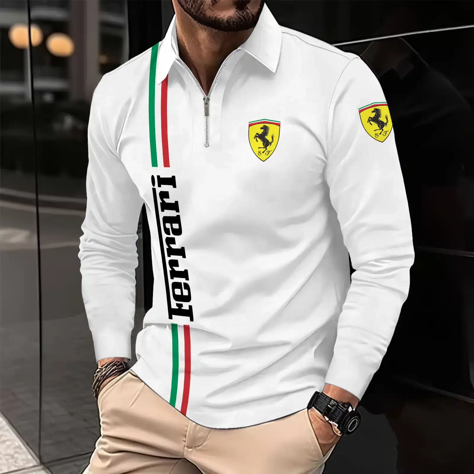 Buildercar -  Men's Long Sleeve Polo FERRARI hm31102570