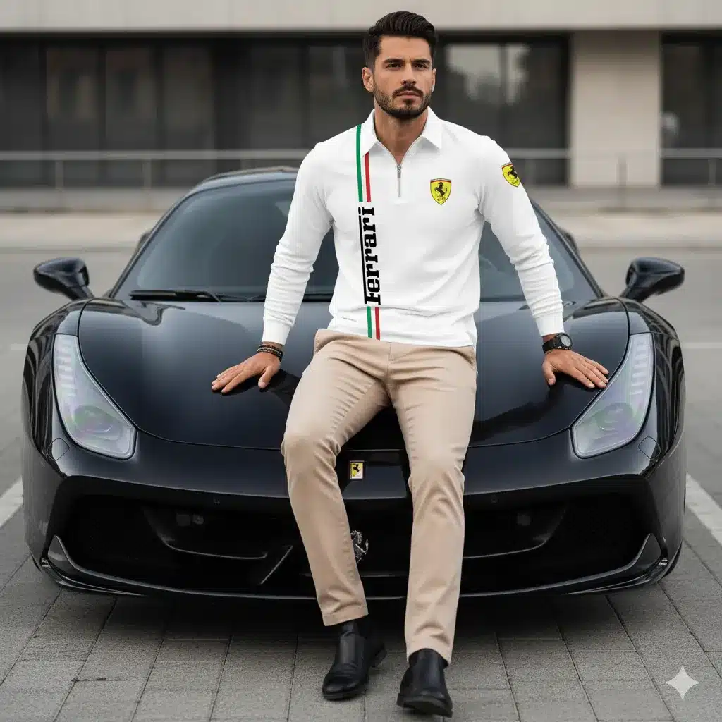 Buildercar - Men's Long Sleeve Polo FERRARI hm31102570 - Image 5