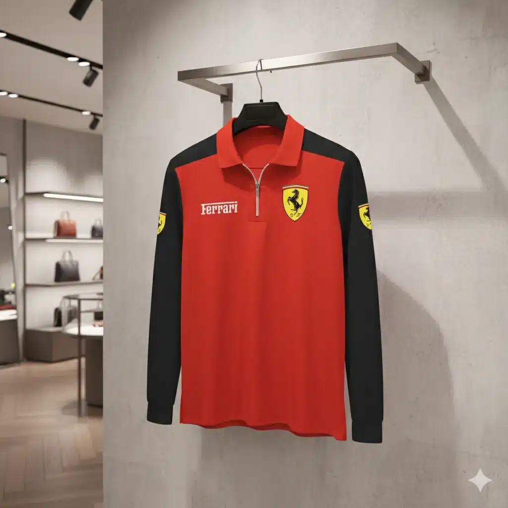 Buildercar - Men's Long Sleeve Polo FERRARI hm31102571 - Image 2