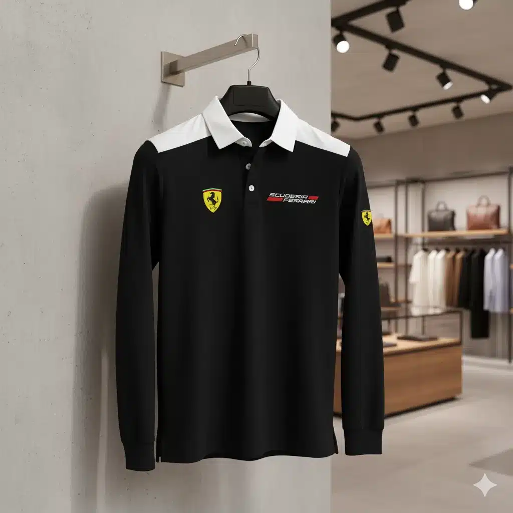 Buildercar - Men's Long Sleeve Polo FERRARI hm31102572 - Image 2