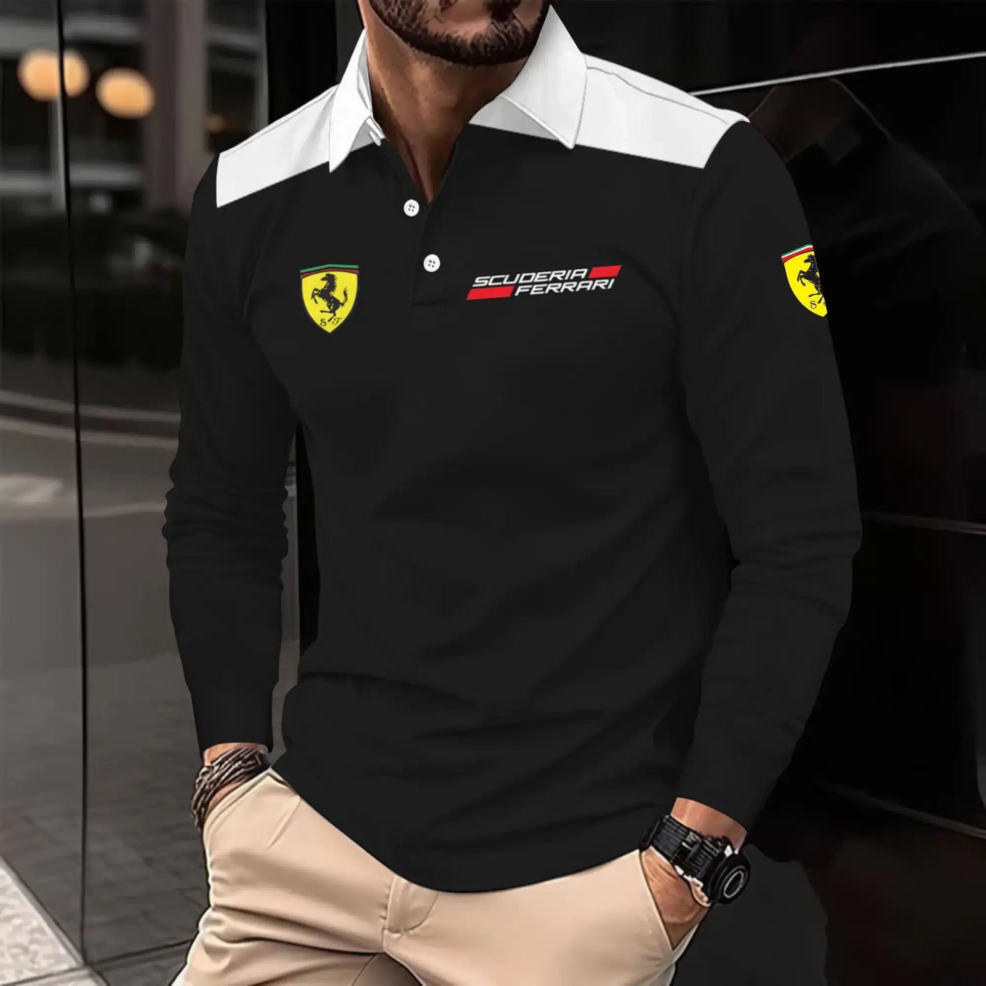Buildercar - Men's Long Sleeve Polo FERRARI hm31102572