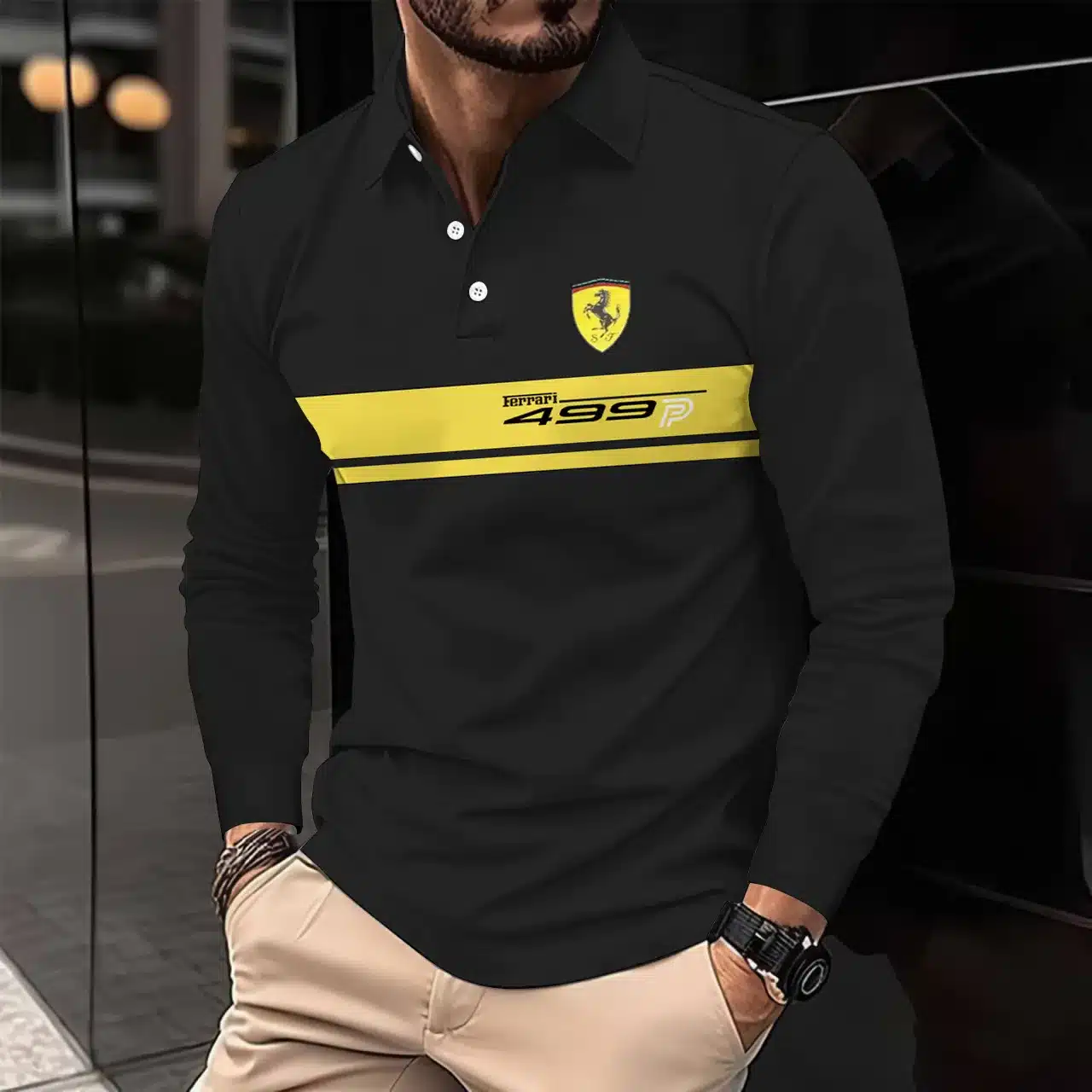 Buildercar - Men's Long Sleeve Polo FERRARI hm31102593