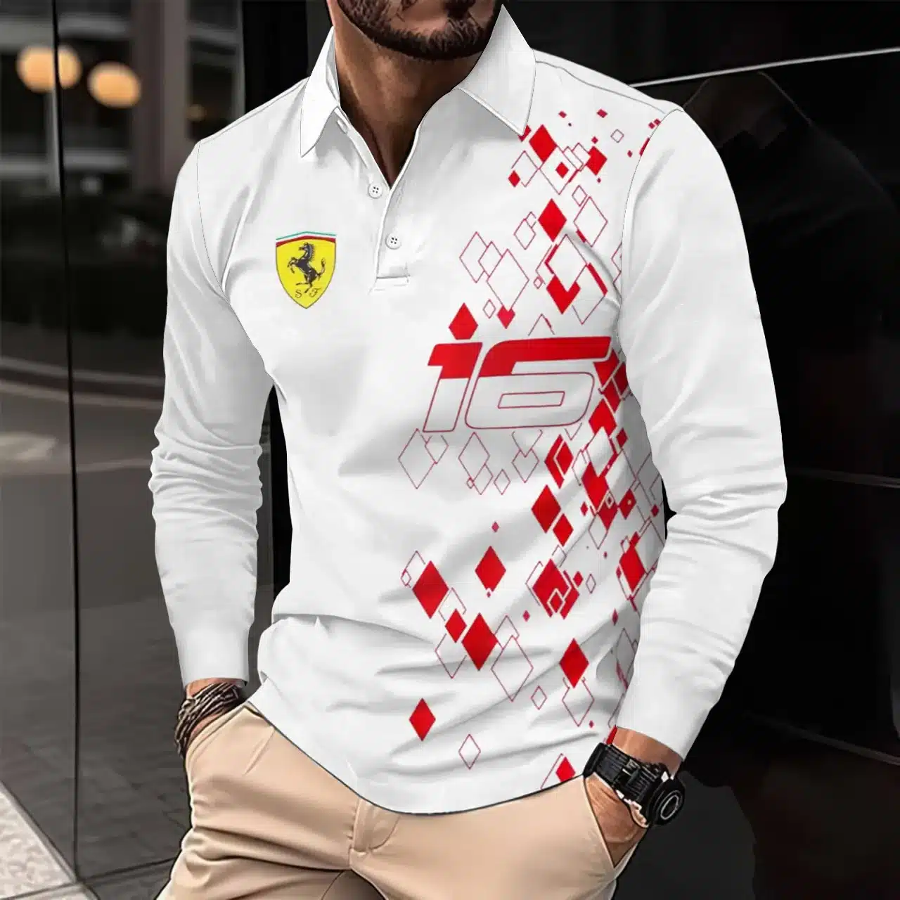 Buildercar -  Men's Long Sleeve Polo FERRARI hm31102595