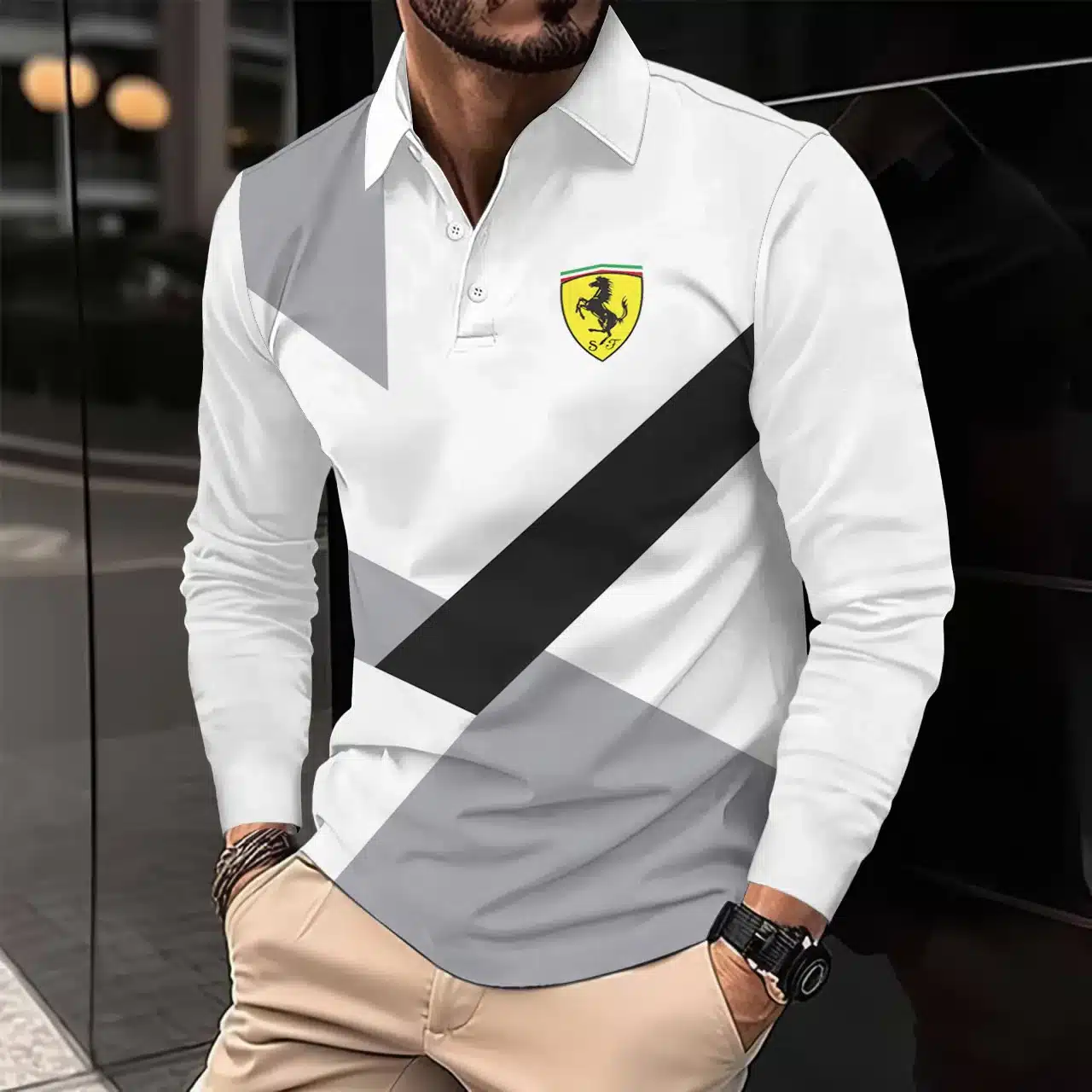 Buildercar - Men's Long Sleeve Polo FERRARI hm31102596
