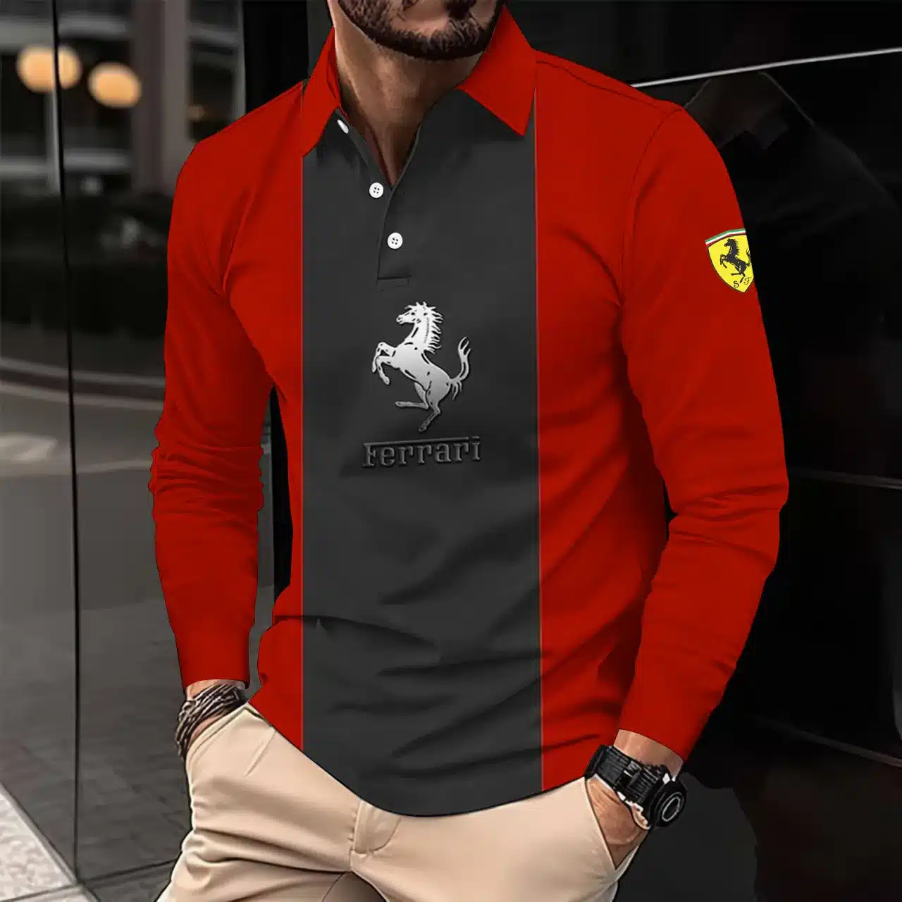 Buildercar -  Men's Long Sleeve Polo FERRARI hm31102598