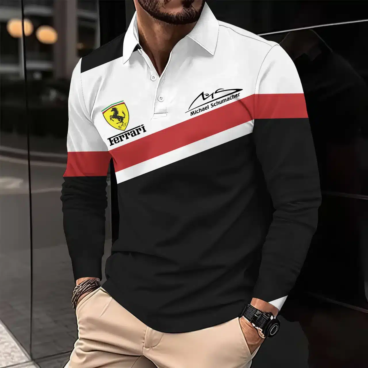 Buildercar -  Men's Long Sleeve Polo FERRARI hm31102599