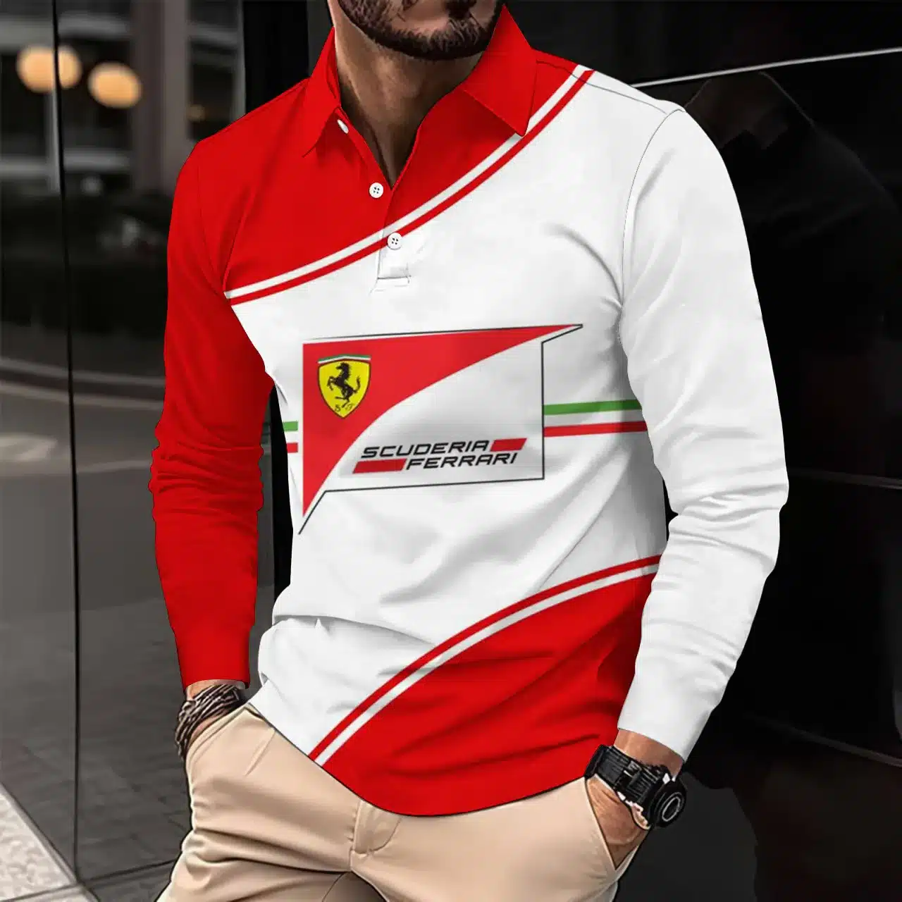 Buildercar -  Men's Long Sleeve Polo FERRARI hm31102600