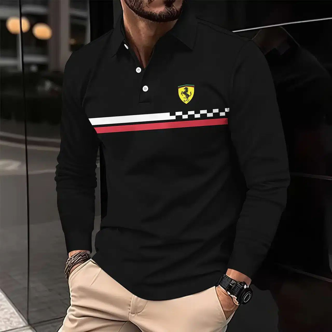 Buildercar -  Men's Long Sleeve Polo FERRARI hm31102604