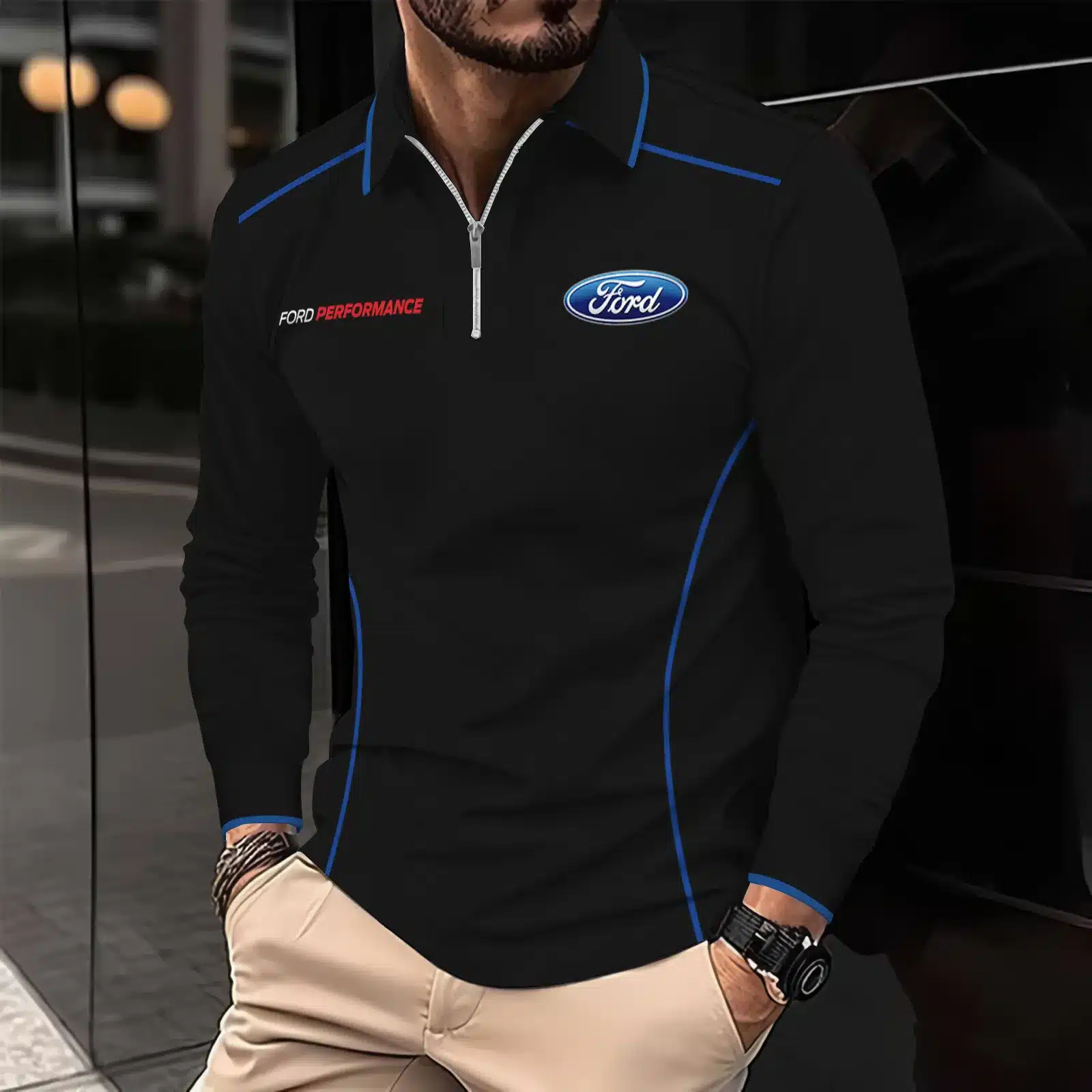 Buildercar -  Men's Long Sleeve Polo FORD hm31102503